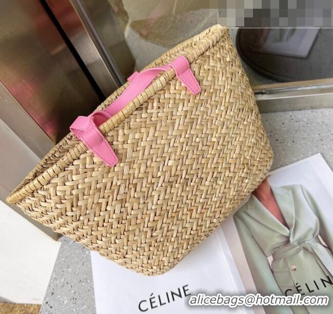 Top Quality Celine Straw Basket Bag 0510 Beige/Pink 2023