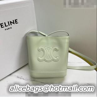 Top Quality Celine Mini Bucket Bag Triomphe in Smooth Calfskin 10L433 Light Green 2023