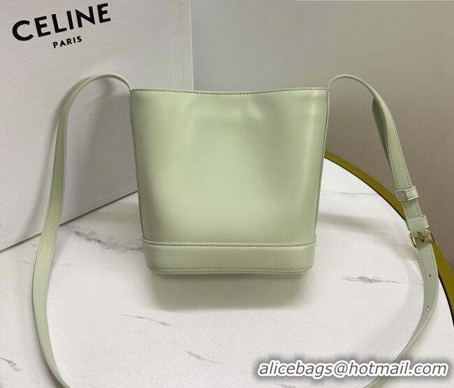 Top Quality Celine Mini Bucket Bag Triomphe in Smooth Calfskin 10L433 Light Green 2023