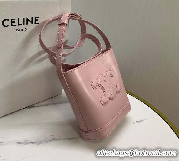 Good Product Celine Mini Bucket Bag Triomphe in Smooth Calfskin 10L433 Light Pink 2023