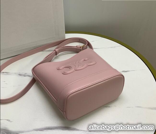 Good Product Celine Mini Bucket Bag Triomphe in Smooth Calfskin 10L433 Light Pink 2023