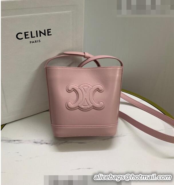 Good Product Celine Mini Bucket Bag Triomphe in Smooth Calfskin 10L433 Light Pink 2023