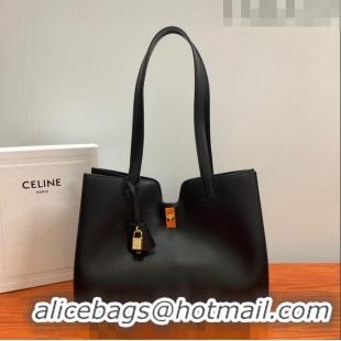 Top Grade Celine Cabas 16 Tote Bag in Smooth Calfskin 112583 Black 2023