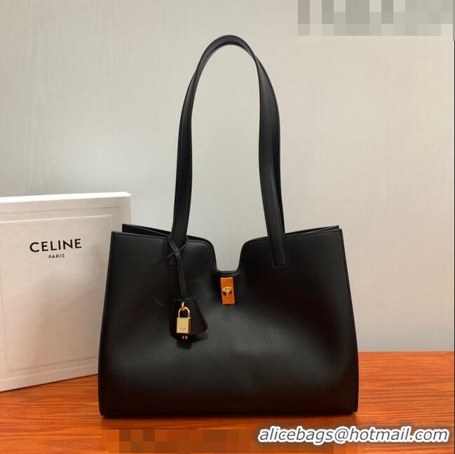 Top Grade Celine Cabas 16 Tote Bag in Smooth Calfskin 112583 Black 2023