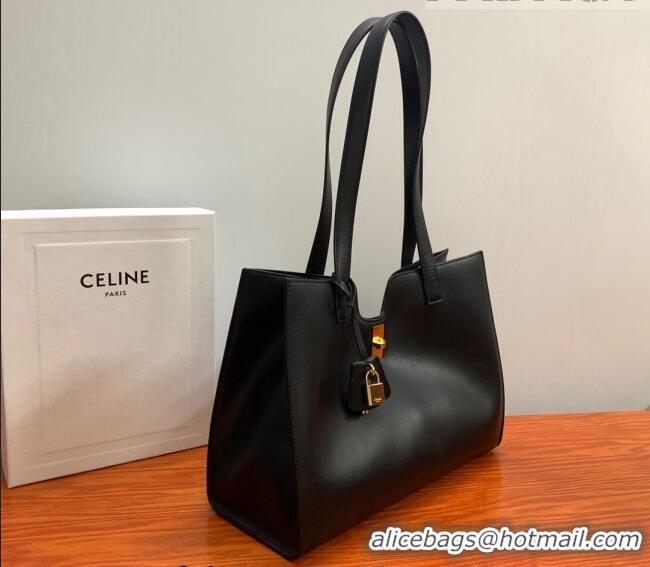 Top Grade Celine Cabas 16 Tote Bag in Smooth Calfskin 112583 Black 2023