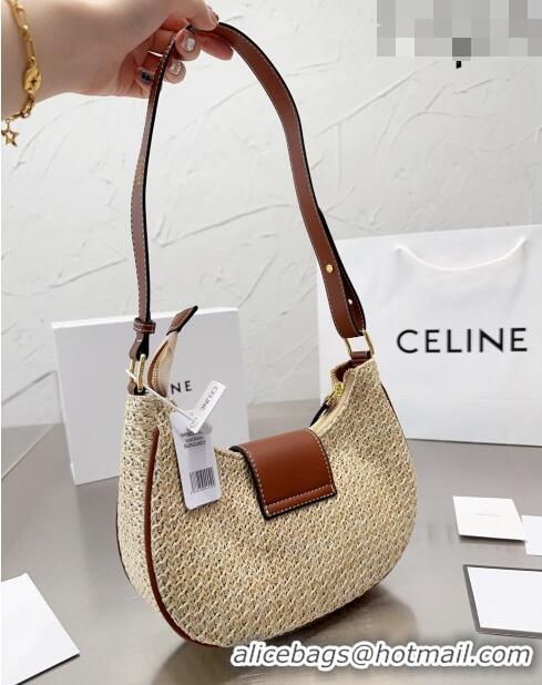 Cheapest Celine Triomphe Starw Shoulder bag 0609 Beige/Brown 2023