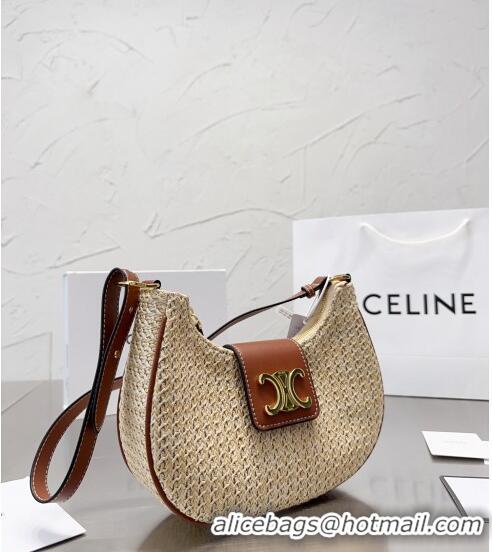 Cheapest Celine Triomphe Starw Shoulder bag 0609 Beige/Brown 2023