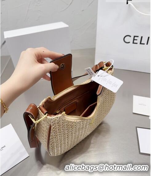 Cheapest Celine Triomphe Starw Shoulder bag 0609 Beige/Brown 2023