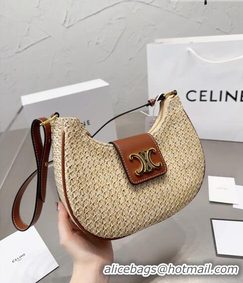 Cheapest Celine Triomphe Starw Shoulder bag 0609 Beige/Brown 2023