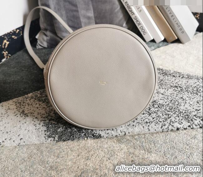 Most Popular Celine Bucket 16 Bag in Supple Grained Calfskin 195573 Pebble Grey 2023