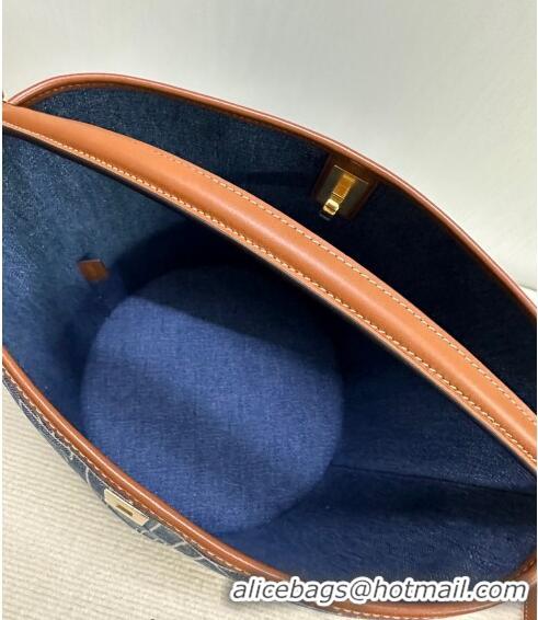 Traditional Specials Celine Bucket 16 Bag in Logo C0056 Denim Dark Blue 2023