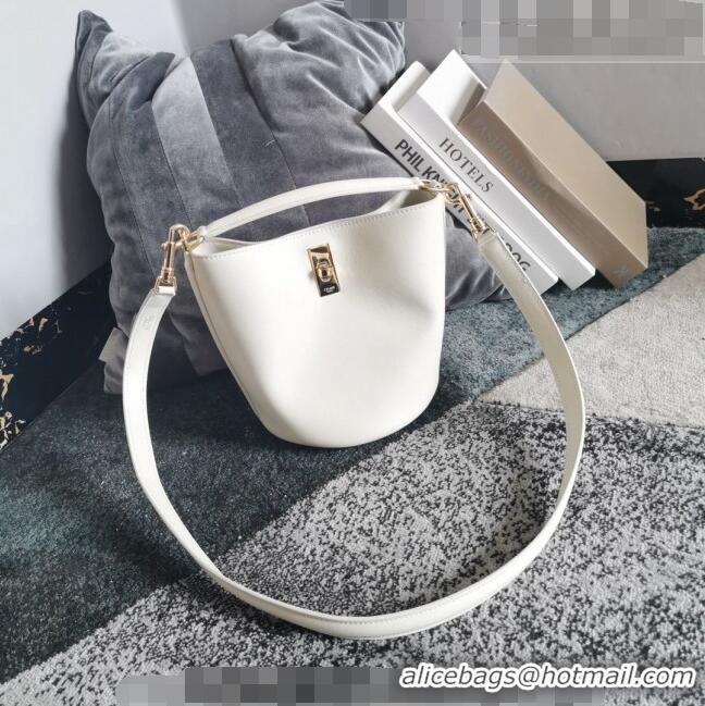 Famous Brand Celine Teen Bucket Bag 16 in Smooth Calfskin 197573 White 2023