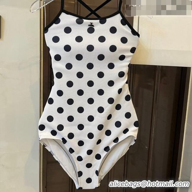 ​Top Quality Chanel Swimwear 062802 White/Black Dots 2023