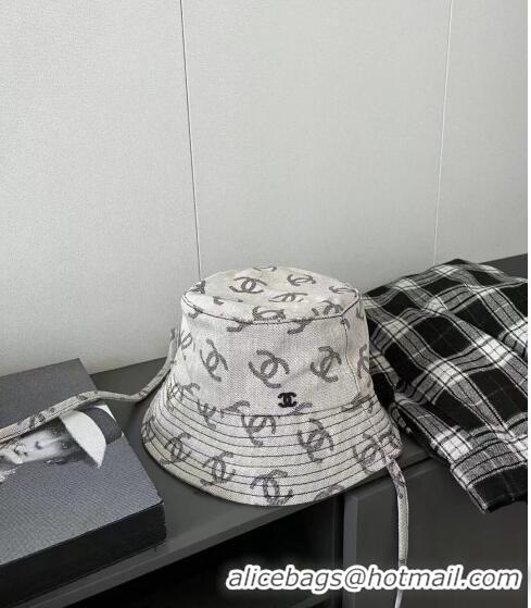 Promotional Chanel CC Canvas Bucket Hat 0628 Grey 2023