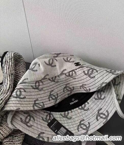 Promotional Chanel CC Canvas Bucket Hat 0628 Grey 2023