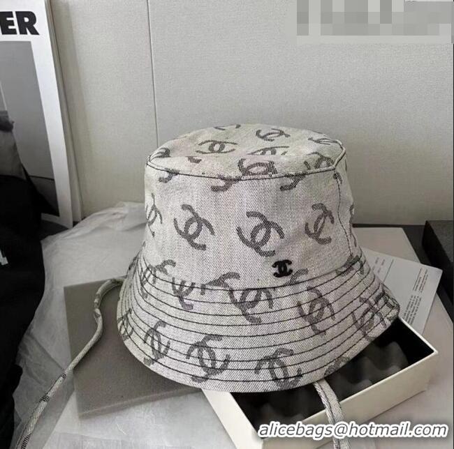 Promotional Chanel CC Canvas Bucket Hat 0628 Grey 2023