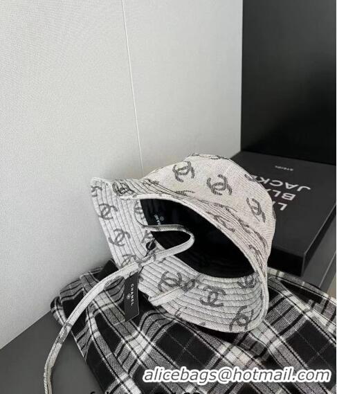 Promotional Chanel CC Canvas Bucket Hat 0628 Grey 2023