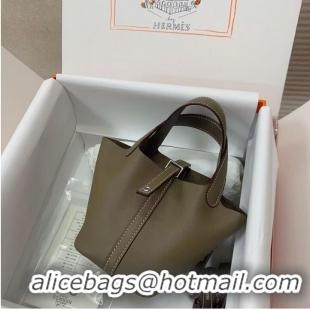 Famous Brand Hermes Mini Picotin Lock Bags Original Swift Leather PL5302 Gray