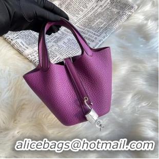 Top Quality Hermes Mini Picotin 14 Lock Bags Original Togo Leather PL5302 Purple