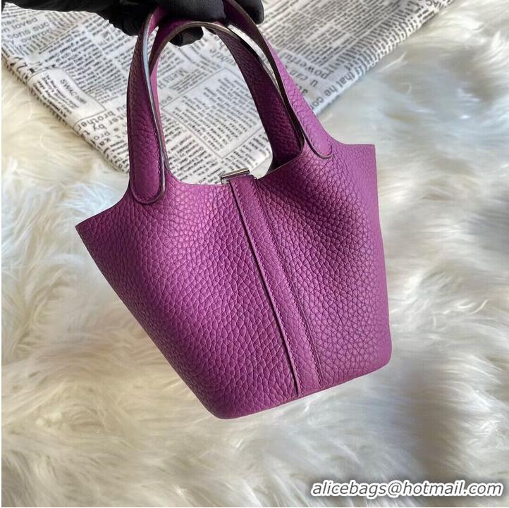 Top Quality Hermes Mini Picotin 14 Lock Bags Original Togo Leather PL5302 Purple