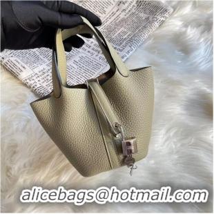 Trendy Design Hermes Mini Picotin 14 Lock Bags Original Togo Leather PL5302 Light Gray