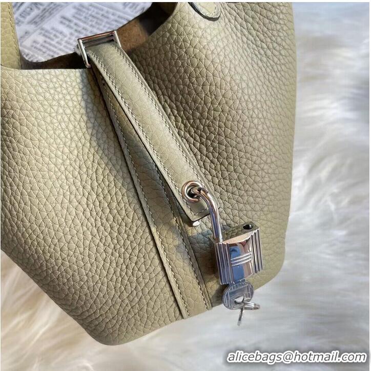 Trendy Design Hermes Mini Picotin 14 Lock Bags Original Togo Leather PL5302 Light Gray