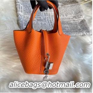 Fashionable Hermes Mini Picotin 14 Lock Bags Original Togo Leather PL5302 Orange