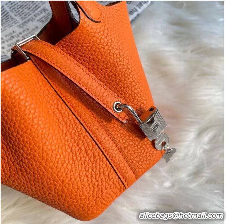 Fashionable Hermes Mini Picotin 14 Lock Bags Original Togo Leather PL5302 Orange