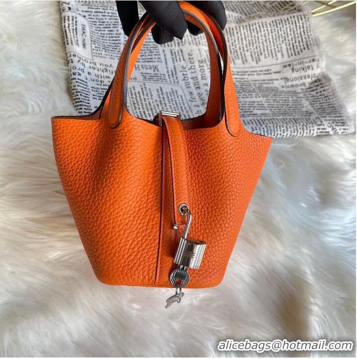 Fashionable Hermes Mini Picotin 14 Lock Bags Original Togo Leather PL5302 Orange