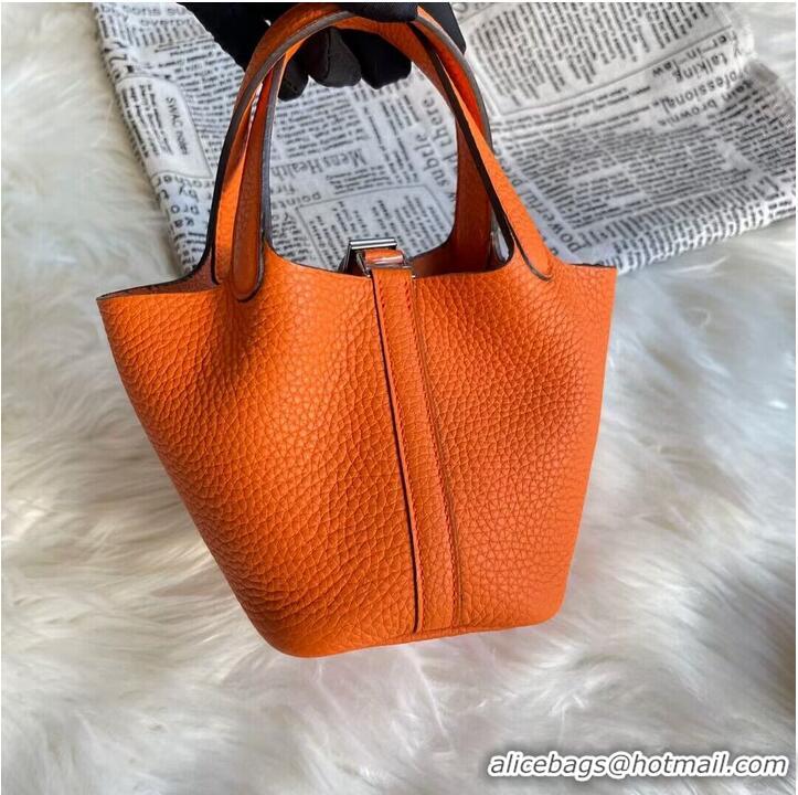 Fashionable Hermes Mini Picotin 14 Lock Bags Original Togo Leather PL5302 Orange