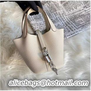 Most Popular Hermes Mini Picotin 14 Lock Bags Original Togo Leather PL5302 Cream