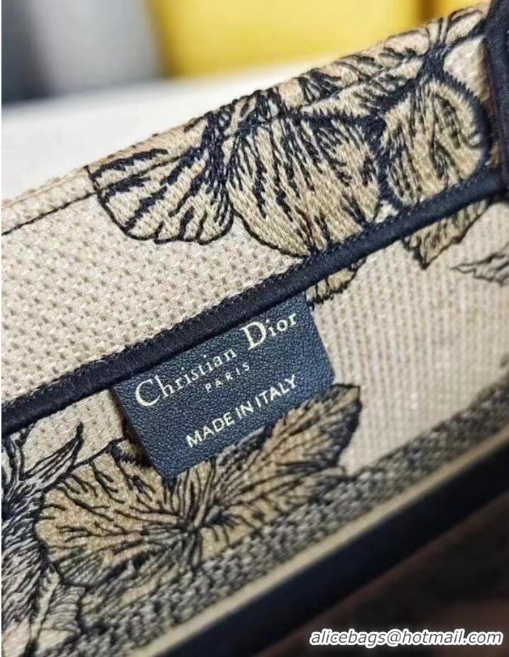 Promotional MEDIUM DIOR BOOK TOTE Beige Multicolor Toile de Jouy Voyage Embroidery M1296ZEUP