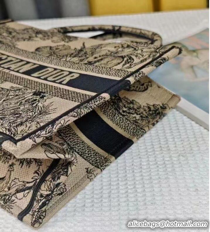 Promotional MEDIUM DIOR BOOK TOTE Beige Multicolor Toile de Jouy Voyage Embroidery M1296ZEUP