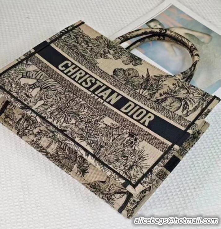 Promotional MEDIUM DIOR BOOK TOTE Beige Multicolor Toile de Jouy Voyage Embroidery M1296ZEUP