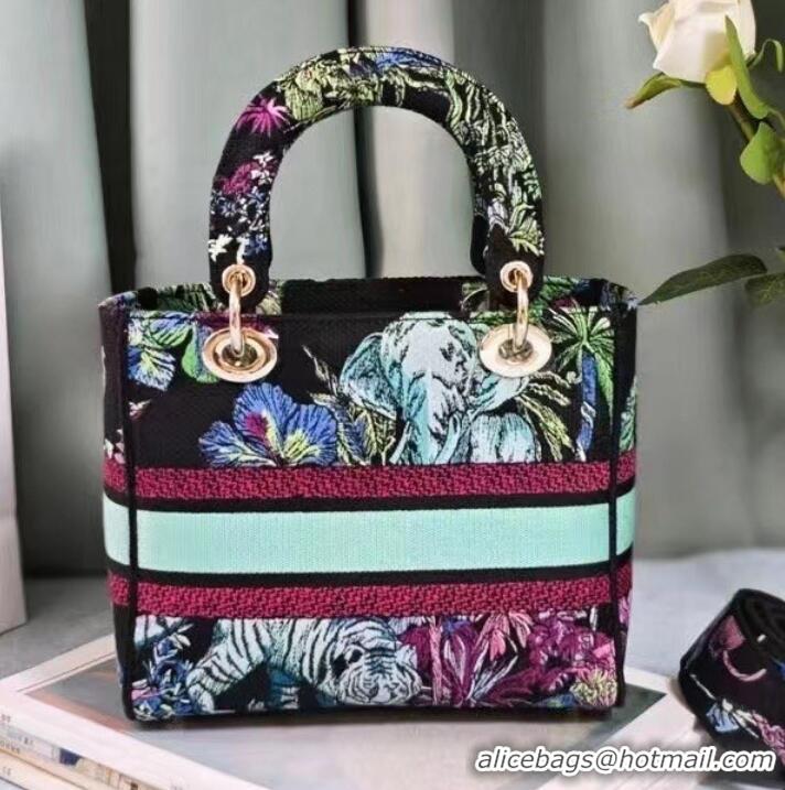 Top Quality MEDIUM LADY D-LITE BAG Celestial Blue Multicolor Toile de Jouy Voyage Embroidery M0565OEUP