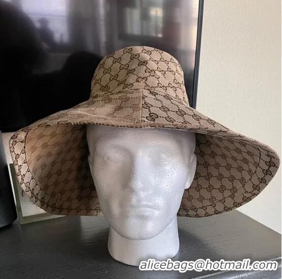 New Discount Gucci GG Canvas Wide Brim Hat! Large Size 631958