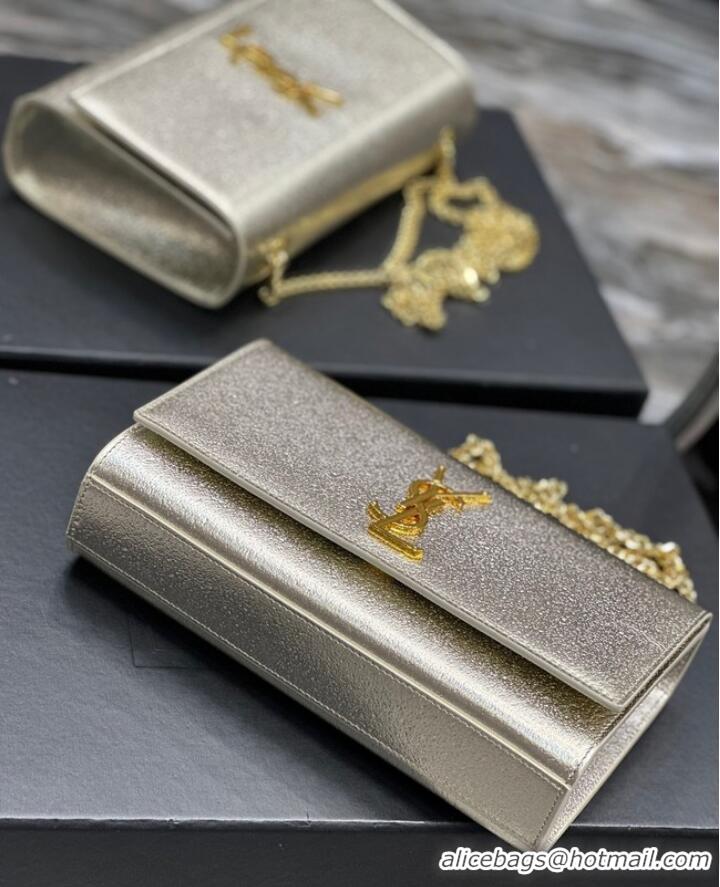 Inexpensive SAINT LAURENT KATE CHAIN WALLET 742833 Light gold