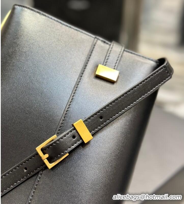 Buy Fashionable SAINT LAURENT MANHATTAN SMALL SHOULDER BAG IN LEATHER 675626 black&yellow