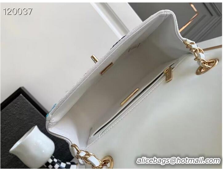 Unique Grade Chanel 23P Mini Shoulder Flowers Bag AS11165 White