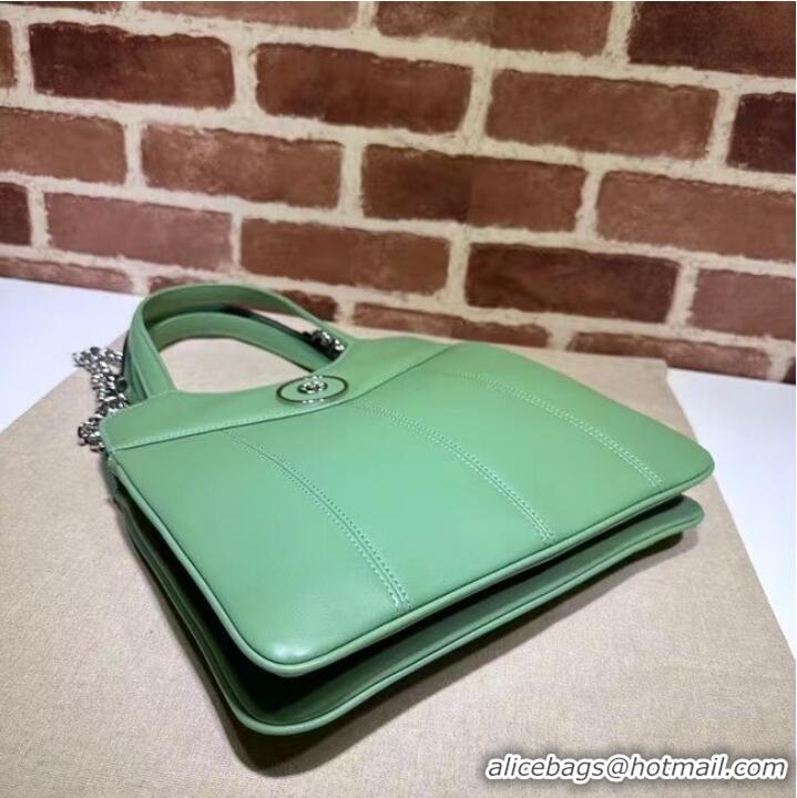 Famous Brand GUCCI PETITE GG SMALL TOTE BAG 745918 Light green