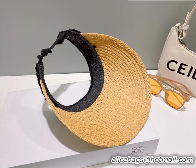 Good Looking Prada Straw Visor Hat 0628 Brown 2023