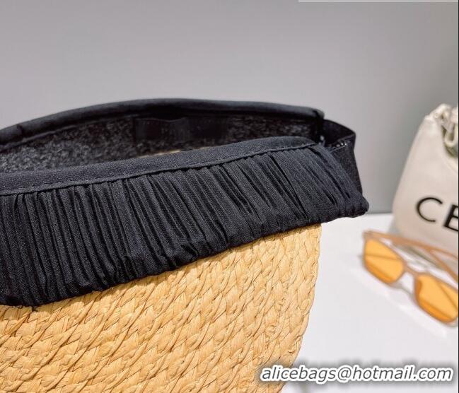 Good Taste Prada Straw Visor Hat 0628 Black 2023