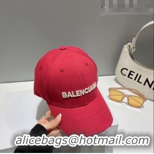 Top Quality Balenciaga Canvas Baseball Hat 0628 Red 2023