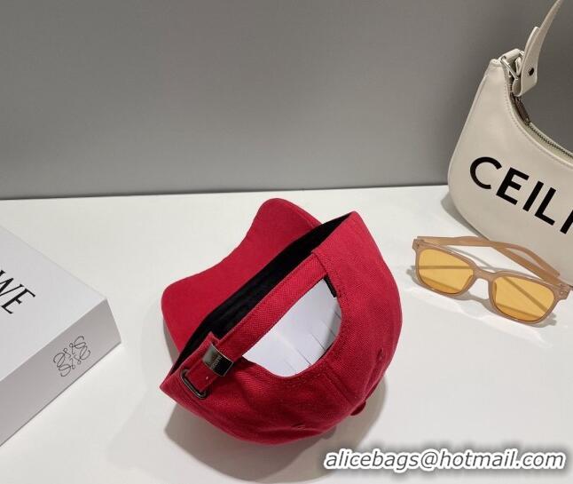 Top Quality Balenciaga Canvas Baseball Hat 0628 Red 2023