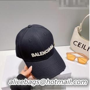 Well Crafted Balenciaga Canvas Baseball Hat B0628 Black 2023