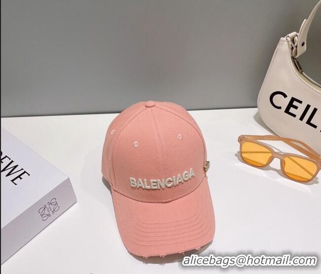 Luxury Discount Balenciaga Canvas Baseball Hat B0628 Light Pink 2023