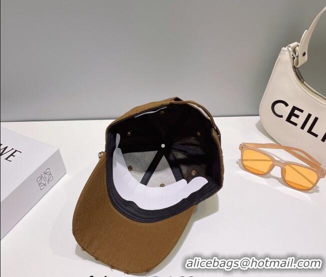 Good Looking Balenciaga Canvas Baseball Hat B0628 Khaki 2023