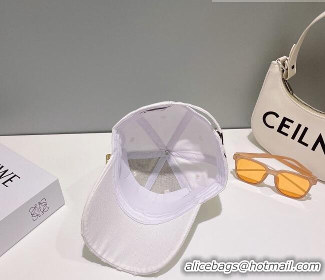 Popular Style Balenciaga Canvas Baseball Hat B0628 White 2023