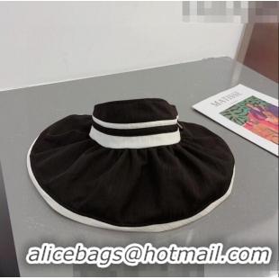 Famous Brand Chanel Fabric Visor Hat CH0628 Black 2023