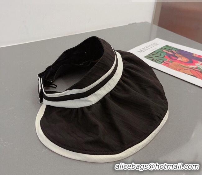 Famous Brand Chanel Fabric Visor Hat CH0628 Black 2023